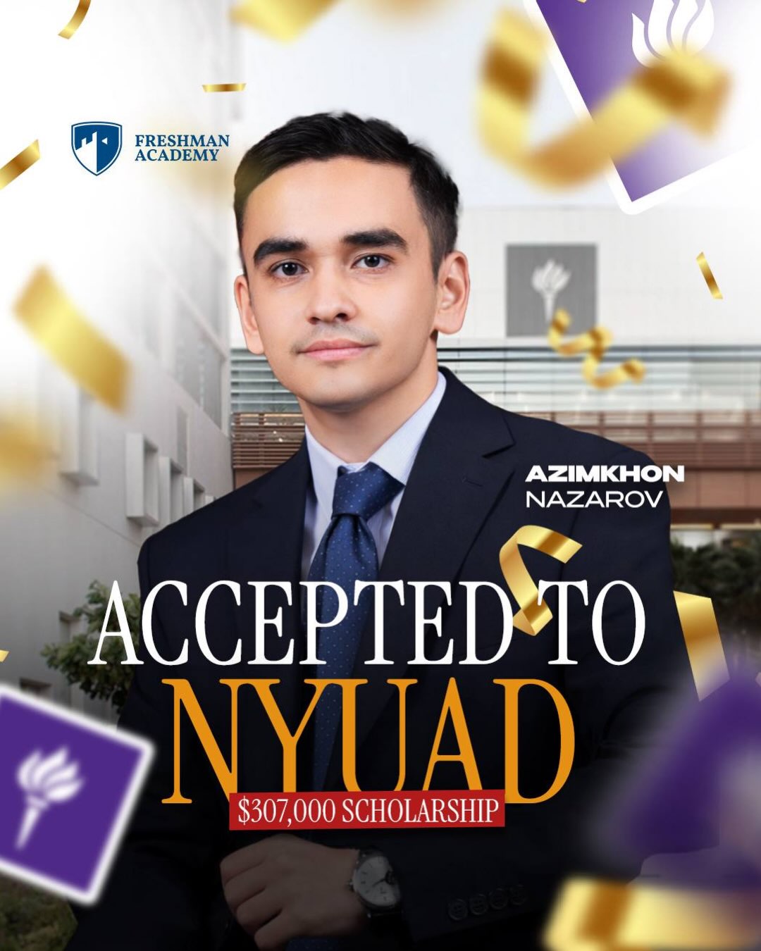 Азимхон — NYU Abu Dhabi, $307,000